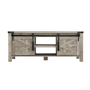 OKD 48" Farmhouse Lift Top Coffee Table with Sliding Barn Door & Adjustable Shelf - 1 of 4