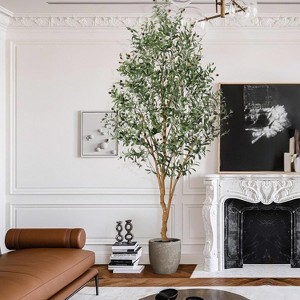 Garvee 7/8ft Faux Olive Tree, Tall Olive Tree Plants, Fake Potted Olive Silk Tree, Artificial Olive Trees for Modern Home Living Room Floor Decor - 1 of 4