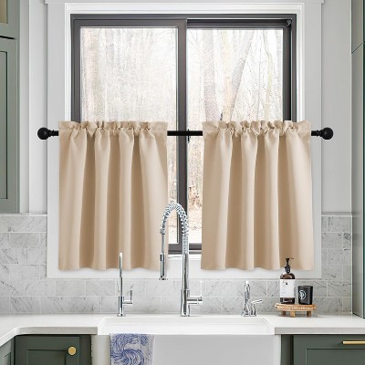 NICETOWN Blackout Valances for Kitchen, Solid Half Window Valances for ...