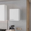 GlasFlength Kitchen Storage 1 Door Kitchen Wall Cabinet Internal Shelves Cabinet Storage Cupboard for Kitchen, White, 13.1"*19.7"*23.6" - 3 of 4
