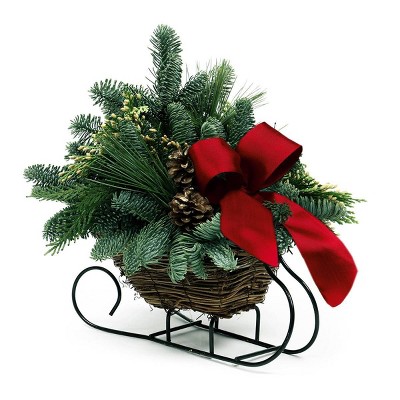 Live Fresh Cut Pacific Northwest Holiday Sleigh Centerpiece - Van Zyverden