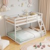 Tangkula Twin Over Full Bunk Bed Solid Wood Bunk Bed with Integrated Ladder & Safety Guardrails - 3 of 4