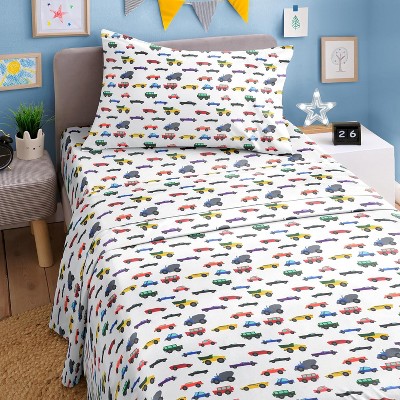 Kids 4 Piece Bed Sheet Set - Cute & Cozy Wrinkle-Resistant with Vibrant Designs - CGK Linens.
