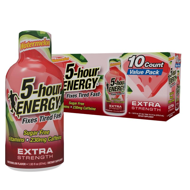 5 Hour Energy Extra Strength Shot Dietary Supplement - Watermelon - 10pk, 1 of 9