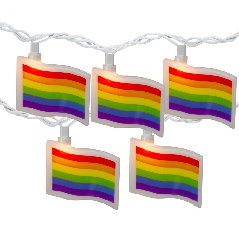 Northlight 10-Count Rainbow Flag Novelty String Lights - 7.5 ft White Wire, 1 of 7