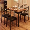 Dining Table Set for 4, Kitchen Table and Chairs for 4, 5 Piece Kitchen Dining Room Table Set,Wood Modern Rectangle Dinner Table With Upholstered Seat - 3 of 4
