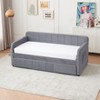 VASIP Twin  SOFA Daybed with Trundle - Upholstered Gray Sofa Bed, Wood Slat Support & Space-Saving Design for Small Spaces & Guest Rooms - 3 of 4