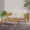 Okak Boho Acacia Patio Accent Chairs/Loveseats/Seating Set,Set of 1/2/3,Upholstered Outdoor Furniture Set for Backyard&Poolside,All-Weather Use - 4 of 4