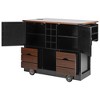 YOOCOZZ 54" Farmhouse Kitchen Island with Drop Leaf, Power Outlet, 2 Doors+2 Drawers, Spice Rack, Rolling Cart on 4 Wheels - 2 of 4