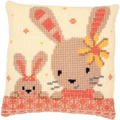 Vervaco Counted Cross Stitch Cushion Kit 16"X16"-Sweet Bunnies