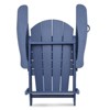 GlasFlength Patio Seating Sets HDPE Outdoor Folding Chair, All-Weather Lounge Lawn Chair for Garden, Navy Blue 22"*25"*34" - 2 of 4