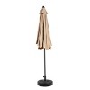 9FT Outdoor Patio Double Sided Umbrella With 6 Steel Ribs,Table Umbrella With Push Button Tilt And Crank,Base Not Included-Coolbibila - 3 of 4