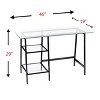 PAGED Gaming Desk with Metal Frame, Modern Office Desk with Shatter-Resistant Tempered Glass, Computer Desk for Living Room - 4 of 4
