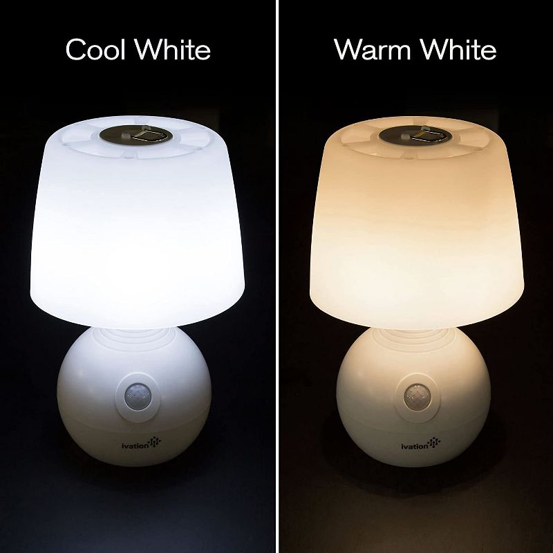 Ivation 12-LED Motion Sensing Small Table Lamp, Dual Color Range, White, 3 of 8
