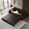 JOYRACER 93.7'' Faux Leather King Sleeper Sofa Bed, 3-in-1 Convertible Couch with Nailhead Trim & Rolled Arms for Living Room, Apartment & Office - 2 of 4
