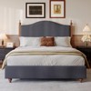 Bed Frame with High Headboard, Upholstered Teddy Velvet Platform Bedframe,Solid Wood Bedframe - 3 of 4