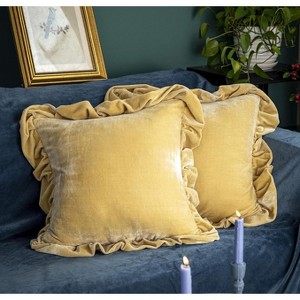LISM 18x18 Inches Velvet Pillowcases,Decorative Throw Pillow Cover Pack of 2 - 1 of 4