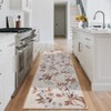 Modern Leaves Pattern Area Rug Botanical Print Washable Rugs for Living Room Bedroom Non-Slip Low Pile Floor Carpet - 2 of 4