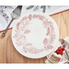 tagltd Tis Season Floral with Pinecones Wreath Themed Earthenware Cake Plate 14 in. - 2 of 3