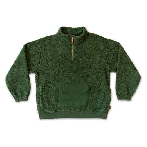 Spruce Green, Organic Cotton Half Zip Fleece