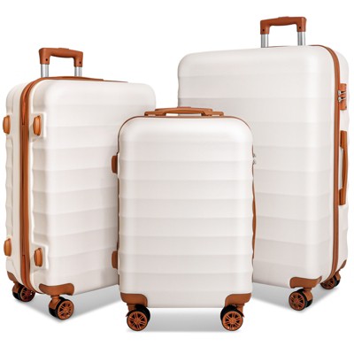 SKONYON 3 Piece Hardshell Luggage Sets Checked Spinner Luggage Set with YKK Zipper and TSA Lock