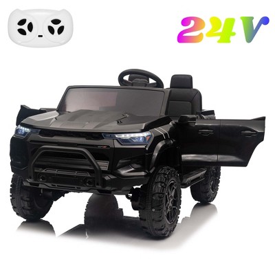 24V 2-Seater Electric Ride-On Truck for Kids with Remote Control, LED Lights, Music, Storage, Battery Powered Car Toy for Toddlers Boys & Girls