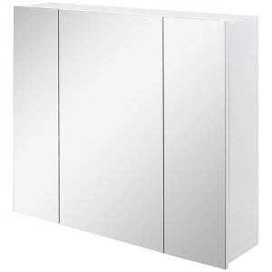 Wall Mounted Mirror Cabinet, Bathroom Medicine Cabinet with Mirror, 3 Doors and Adjustable Shelves - 1 of 4