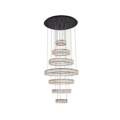 Elegant Lighting Monroe 7 - Light Chandelier in  Black