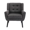 CAVINAS Modern Ergonomics Accent Chair, Soft Linen Material Living Room Chair with Black Legs and Backrest - 3 of 4