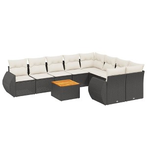 vidaXL Garden Sofa Set Black, Cream White - 1 of 4