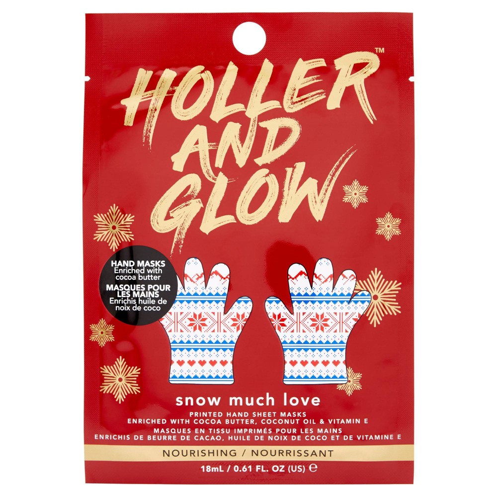 Holler and Glow Snow Much Love Printed Hand Sheet Mask - 0.6 fl oz (6 pack)