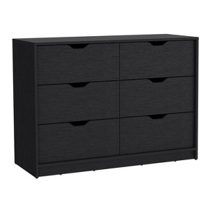 NicBex 6 Drawers Dresser for Bedroom,Simple Style Wooden Dresser with Free Handle,Dressers for Kids Room,Living Room,Entry and Hallway,Black - 1 of 4