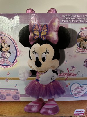 MINNIE Just Play - Juego de luces y sonidos de bailarina de mariposa para  cantar y bailar de Disney, canta como una mariposa, juguetes para niños a