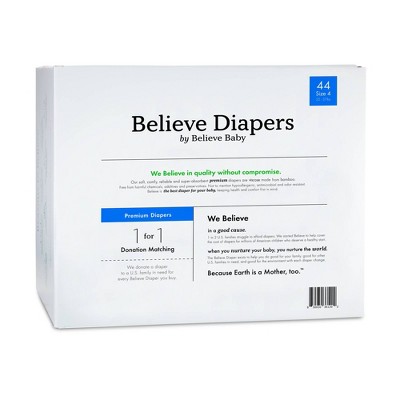 Believe Baby Premium Viscose Made from Bamboo Disposable Diapers (Select Size and Count)