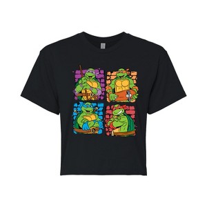 Women's - Teenage Mutant Ninja Turtles - Bricks Cropped Graphic T-Shirt - 1 of 4