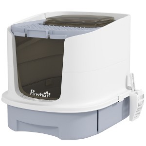 Covered Cat Litter Box with Lid, Drawer, Scoop, Top Entry, Deodorizing Bags, Odor Control, Easy to Clean - 1 of 4