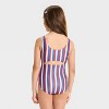 Girls' Striped One Piece Swimsuit - Cat & Jack™ Red/Blue/White - 2 of 3