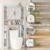 Over The Toilet Storage Cabinet with Barn Doors & Adjustable Shelf, Home Space-Saving Toilet Rack - 3 of 4