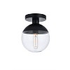 Elegant Lighting Eclipse 1 Light Black Flush Mount With Clear Glass - 3 of 4