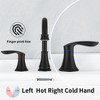 Brushed 2-Handle Widespread Bathroom Sink Faucet, Lavatory Tap with 3-Hole Configuration and 360� Swivel Spout for Vanity Basin - 2 of 4