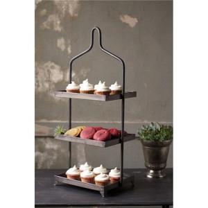 Gray Metal Tiered Display – 32 Inch Gunmetal Table Decor by Kalalou - 1 of 3