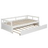 Okak Twin Size Extending Design Daybed with Trundle/Drawers & Safety Rails,Solid Wood Platform Bed Frame for Teens,Adults - 3 of 4