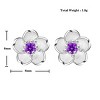 Paaaawaters 925 Sterling Silver 5A Cubic Zirconia Blossom Plum Stud Earrings - 4 of 4
