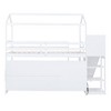 YOOCOZZ Kids’ House Loft Bed with Storage Shelves and Rack, Ladder and Slide and Light - 3 of 4