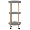 vidaXL 3-tier Trolley Gray 15 in.x15 in.x32.3 in. Engineered Wood&Solid Wood Pine - 4 of 4
