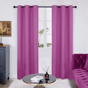 Deconovo Solid Thermal Room Darkening Curtain Panel – 42" Wide Short Lengths (63"/84"/95") - 1 of 4