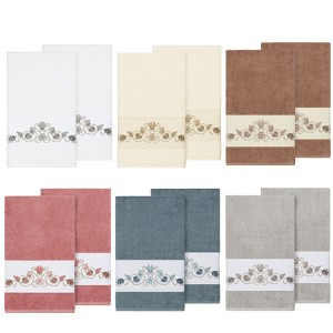 Linum Home Textiles 100% Turkish Cotton BELLA Embellished Towel Set - 1 of 3
