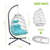 Whisen 1-Person PE Wicker Patio Egg Chair Patio Swings Chair with Cushion - 3 of 4
