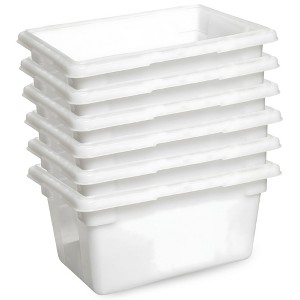 Rubbermaid Food Storage Tote Box, Freezer/Dishwasher Safe, 5 Gal, White, 6 Pack - 1 of 4