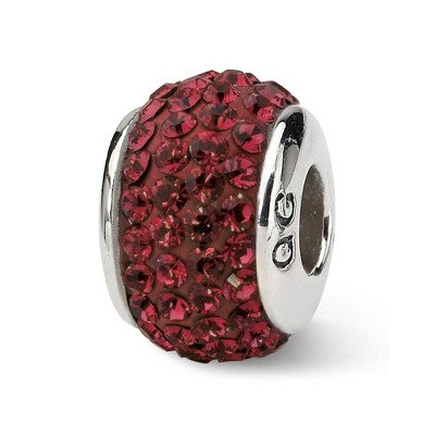 Black Bow Jewelry Sterling Silver with Deep Red Crystals January Birthstone Bead Charm